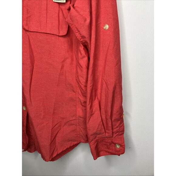 Exofficio Red Long Sleeve Button Shirt Vented Women's Medium - Picture 4 of 9